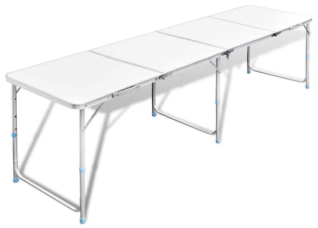 Τραπέζι Βαλίτσα Πτυσσόμενο Ρυθμιζόμενο Ύψος 240 x 60 cm Αλουμινίου - Λευκό