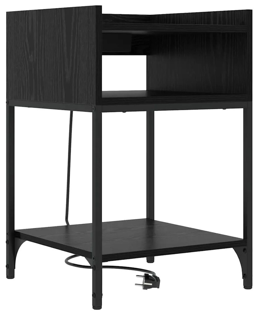 vidaXL Κομοδίνο 2 pcs Μαύρη δρυς 40 x 40 x 61 εκ Επεξεργασμένο ξύλο