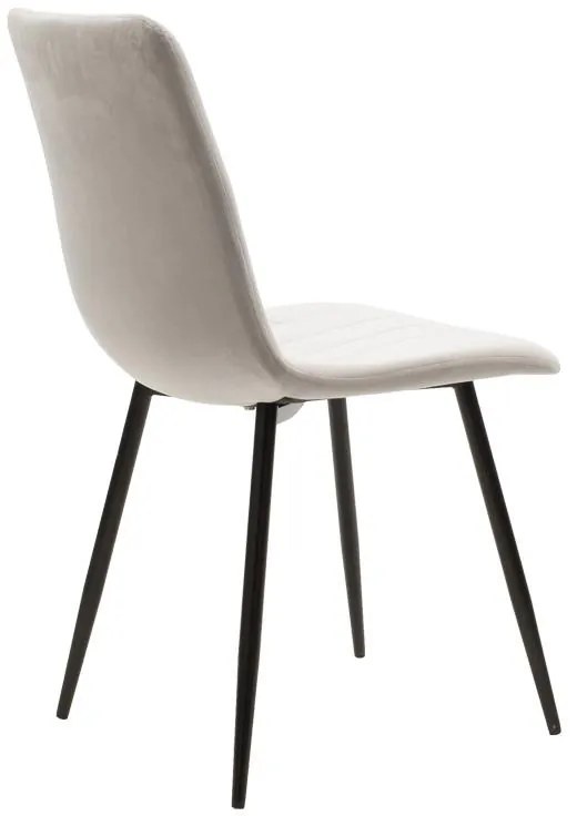 Καρέκλα Τραπεζαρίας Noor με Γκρί Βελούδο και Μαύρο Μεταλλικό πόδι 44x53x86εκ. 4αδα 44x53x86 εκ.