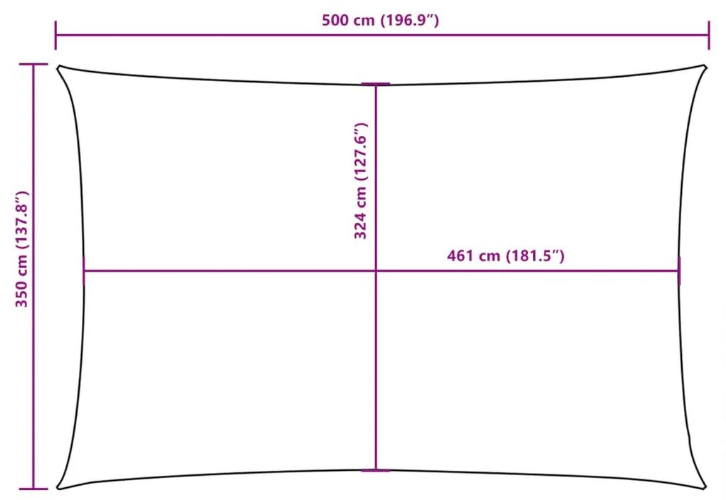 Πανί Σκίασης Ορθογώνιο Ανθρακί 3,5 x 5 μ. από Ύφασμα Oxford - Ανθρακί