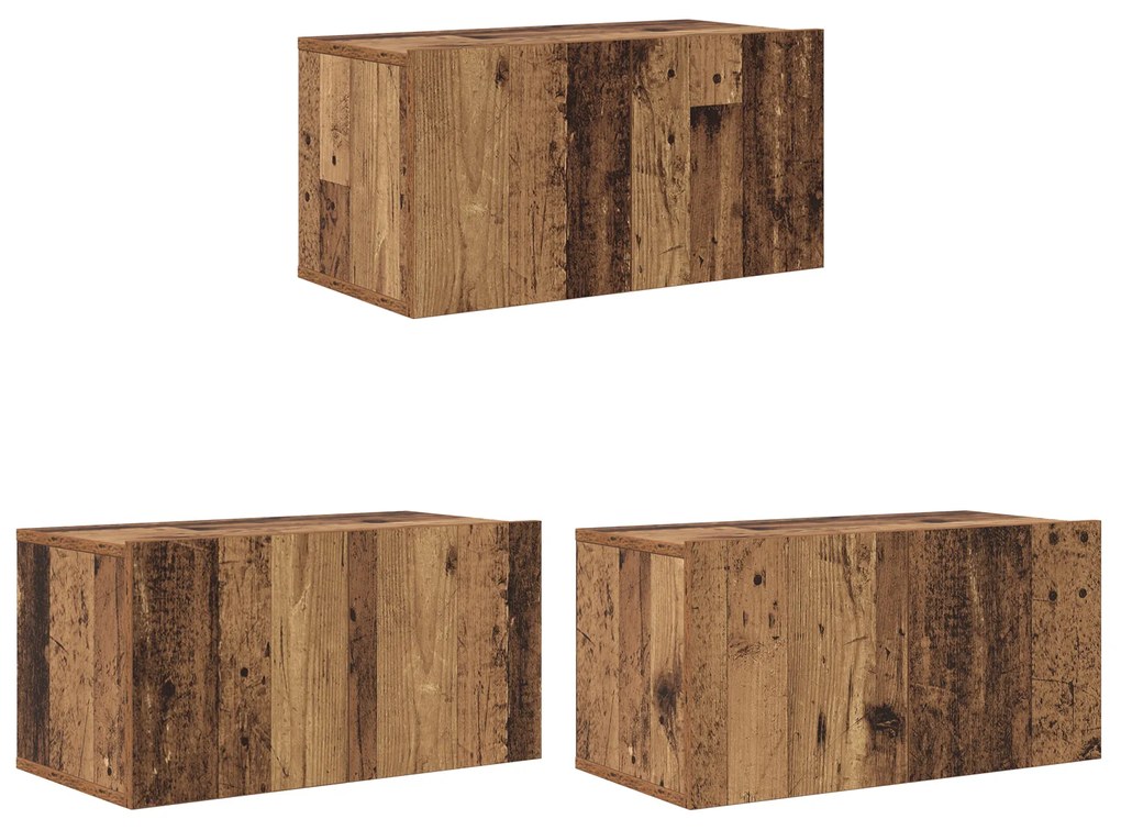 vidaXL Σετ επίπλου τηλεόρασης 8 pcs Παλαιό ξύλο 60 x 30 x 35 εκ