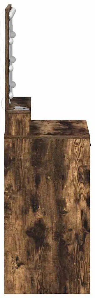 vidaXL Κομοδίνο Καπνιστή δρυς 50 x 41 x 135 εκ Επεξεργασμένο ξύλο