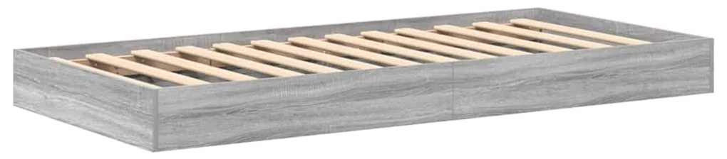 vidaXL Κρεβάτι Βιβλιοθήκης Γκρι sonoma 75 x 190 cm Επεξεργασμένο ξύλο