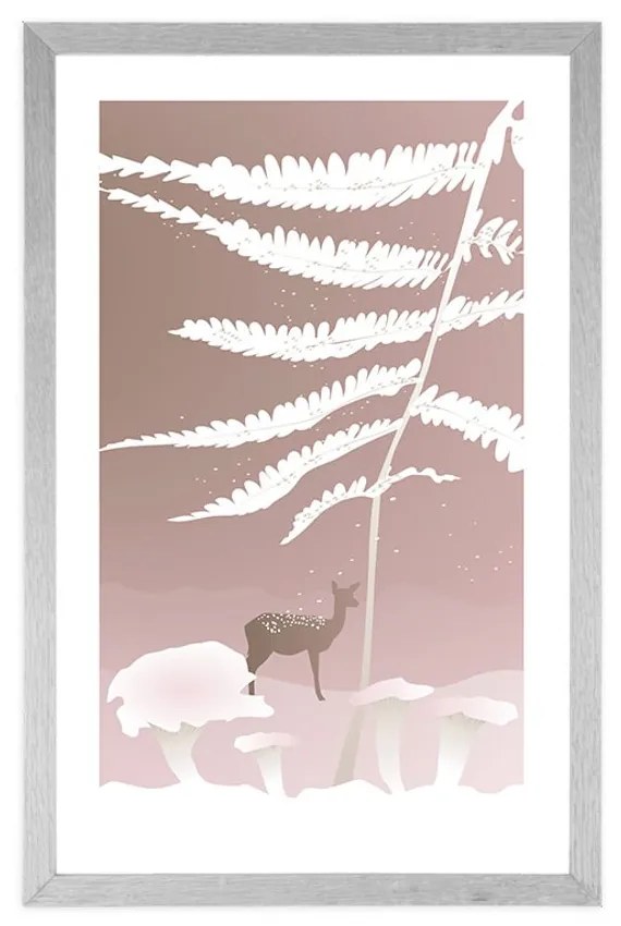 Αφίσα με παρπαστού Παραμυθένια ζωή στο δάσος - 20x30 white