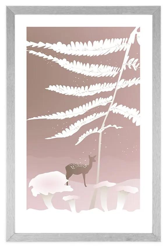Αφίσα με παρπαστού Παραμυθένια ζωή στο δάσος - 40x60 black