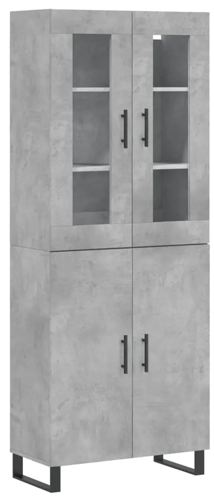 vidaXL Ντουλάπι Γκρι Σκυροδέματος 69,5x34x180 εκ. Επεξεργασμένο Ξύλο
