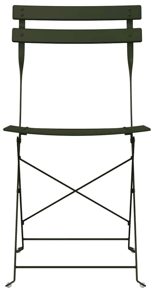 vidaXL Πτυσσόμενη Καρέκλα Κήπου 2 pcs Πράσινο 42 x 46 x 82εκ Μέταλλο