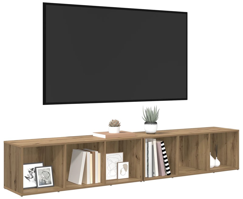 vidaXL Σετ επίπλου τηλεόρασης 2 pcs Artisan Oak 37 x 35 x 107 εκ