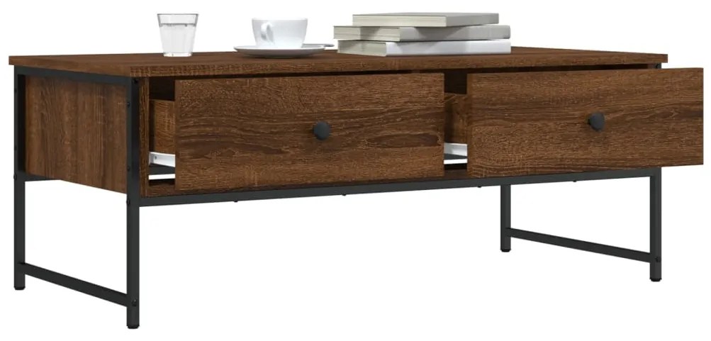 vidaXL Τραπεζάκι Σαλονιού Καφέ Δρυς 101x49x39,5 εκ. Επεξεργασμένο Ξύλο