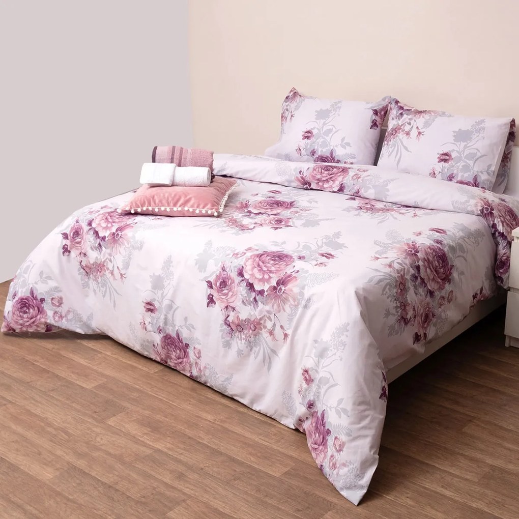 Σεντόνια Υπέρδιπλα (Σετ) Viopros Basic 835 Ροζ ΜΕ ΛΑΣΤΙΧΟ 160x200+25