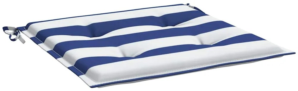 vidaXL Μαξιλάρια Καρέκλας 6 τεμ. Μπλε/Λευκό Ριγέ 40x40x4 εκ Υφασμάτινα