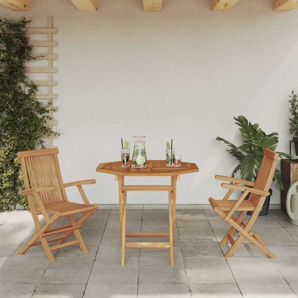 vidaXL Σετ Τραπεζαρίας Κήπου 2 pcs Καφέ Μασίφ ξύλο teak
