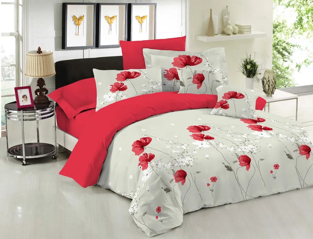 Πάπλωμα Μονό 160x240 Σετ 2 Τεμ. Le Blanc Premium Anemone Red