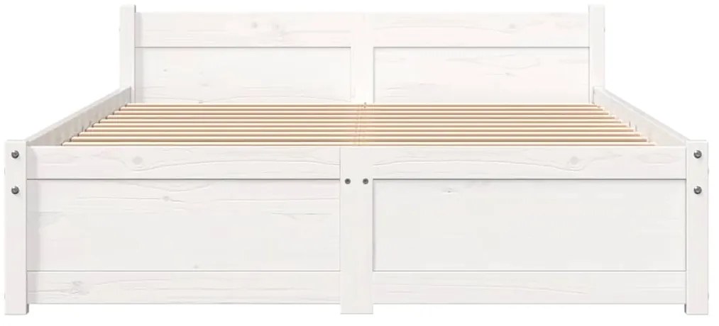 vidaXL Πλαίσιο Κρεβατιού Λευκό 120x190 εκ. Μασίφ Ξύλο Small Double