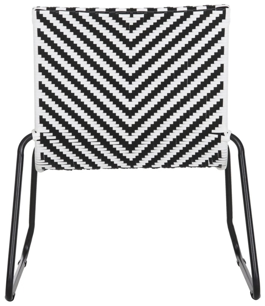 Καρέκλα PONY C6082 Μεταλλική Μαύρο - Λευκό Συνθετικό RAttan 66x68x75Υεκ. 66x68x75 εκ.