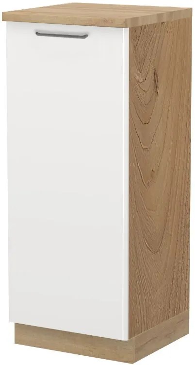 Επιδαπέδιο ντουλάπι ψηλό Modena K14-60-1KF-Καρυδί - Λευκό γυαλιστερό