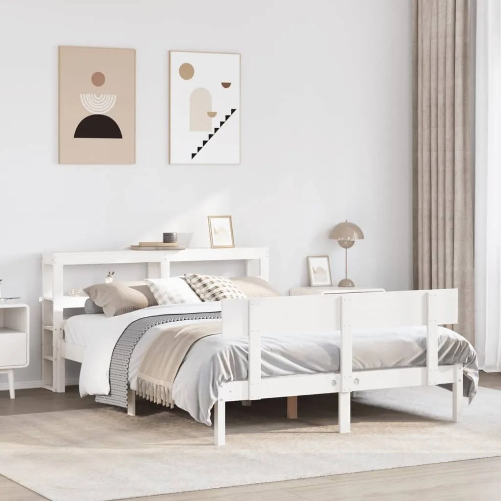 Σκελετός Κρεβ. Χωρίς Στρώμα Λευκό 120x190 εκ Μασίφ Πεύκο