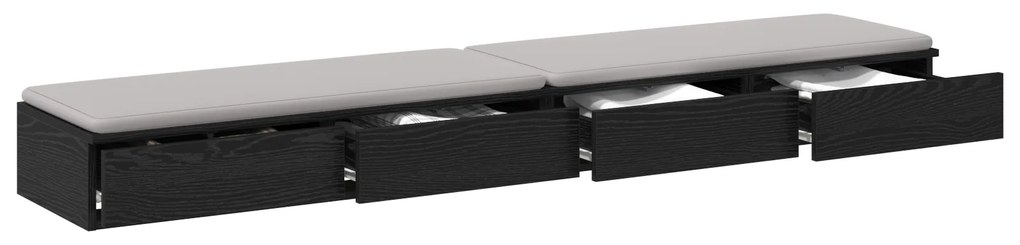 vidaXL Σκούρα Συρτάρια Κρεβατιού 180x36,5x16,5 εκ. Ξύλο Επενδεδυμένο