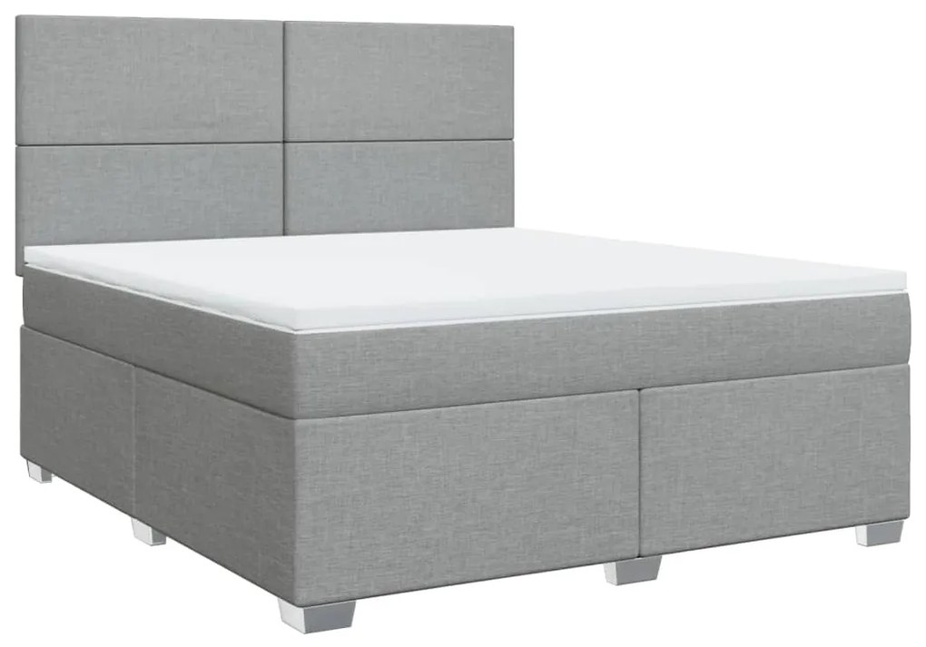 ΚΡΕΒΑΤΙ BOXSPRING ΜΕ ΣΤΡΩΜΑ ΑΝΟΙΧΤΟ ΓΚΡΙ 180X200 ΕΚ. ΥΦΑΣΜΑΤΙΝΟ 3292860