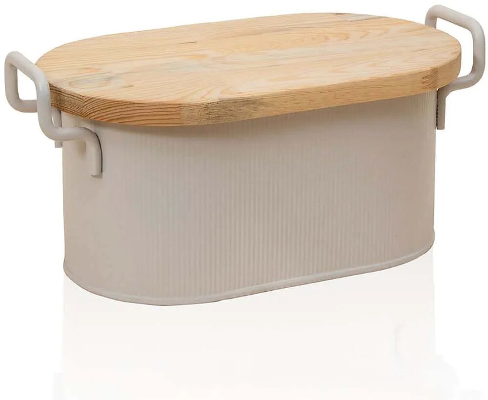 Ψωμιέρα 280TMA3610 39x22x16cm Beige Hermia Metal