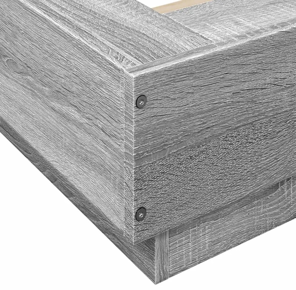vidaXL Πλαίσιο Κρεβατιού Γκρι Sonoma 120 x 190 εκ. Επεξεργασμένο Ξύλο