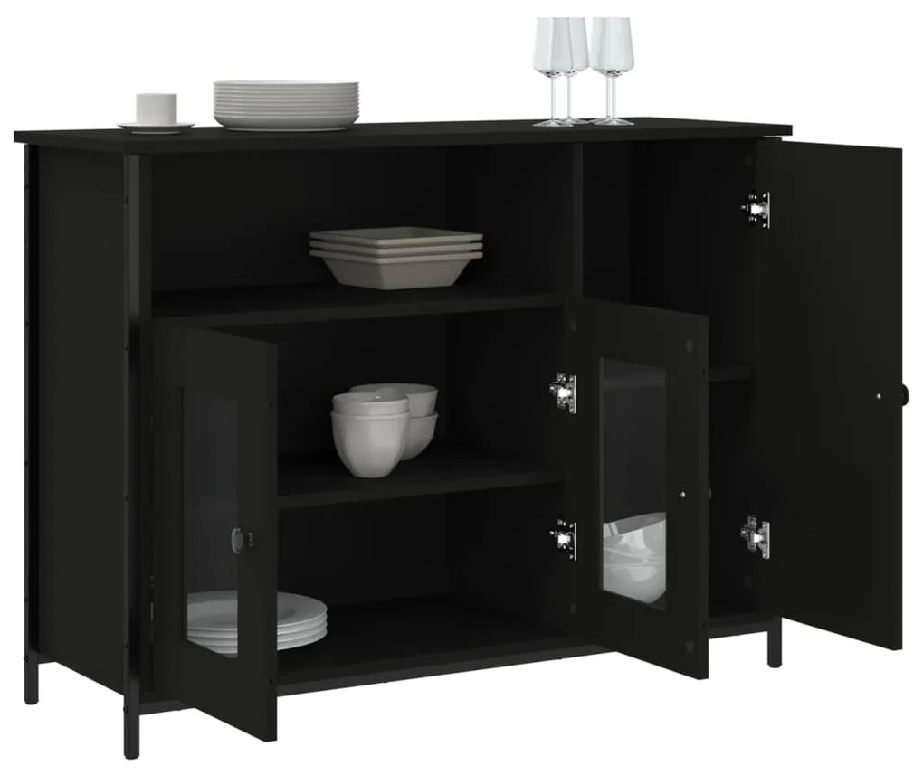 vidaXL Μπουφές Μαύρος 100 x 35 x 75 εκ. από Επεξεργασμένο Ξύλο