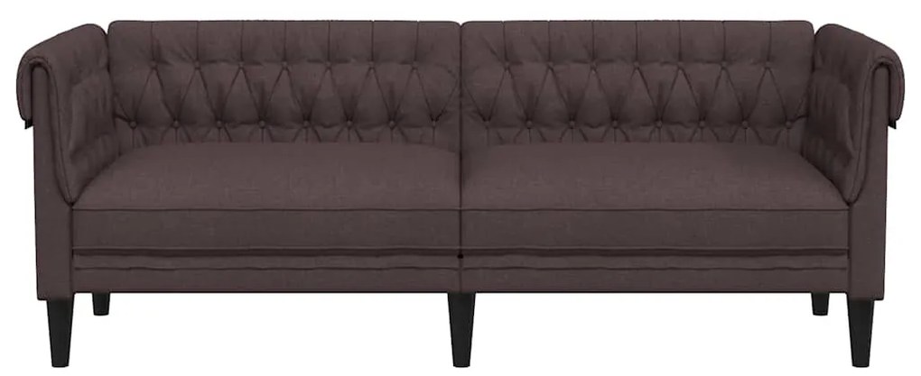 vidaXL Καναπές Τριθέσιος Chesterfield Σκούρο Καφέ Υφασμάτινος