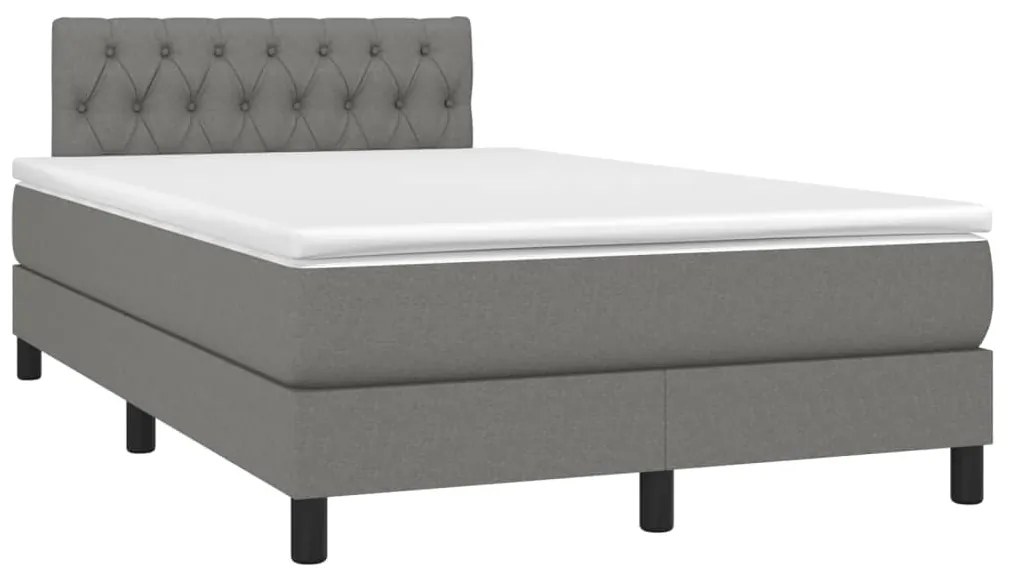 ΚΡΕΒΑΤΙ BOXSPRING ΜΕ ΣΤΡΩΜΑ ΣΚΟΥΡΟ ΓΚΡΙ 120X200 ΕΚ. ΥΦΑΣΜΑΤΙΝΟ 3140282