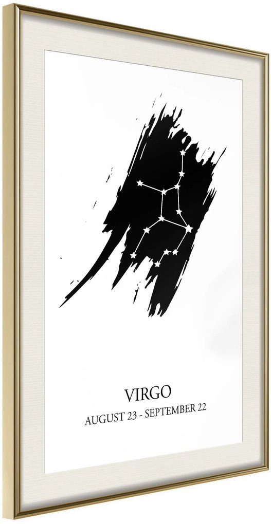 Αφίσα - Zodiac: Virgo I - 20x30 - Χρυσό - Με πασπαρτού