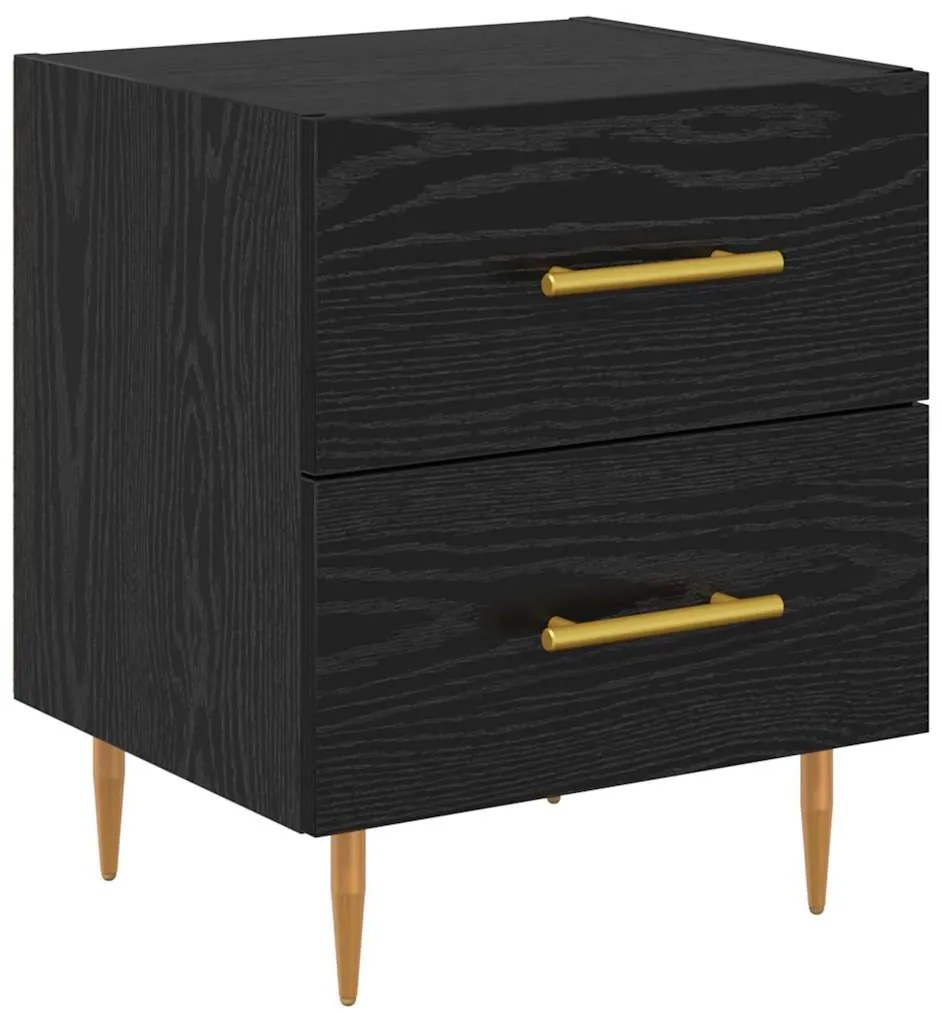 vidaXL Κομοδίνο Μαύρη Οξυά 40 x 35 x 47,5 εκ Επεξεργασμένο ξύλο