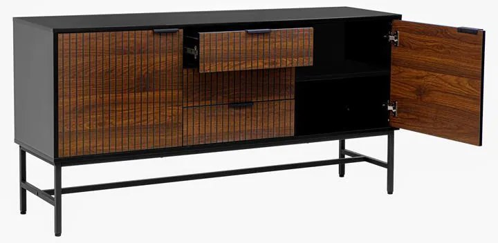 Κομότα - Μπουφές FL2405 Fylliana Μαύρο - Grey Oak 150x40x75 εκ. 150x40x75 εκ.