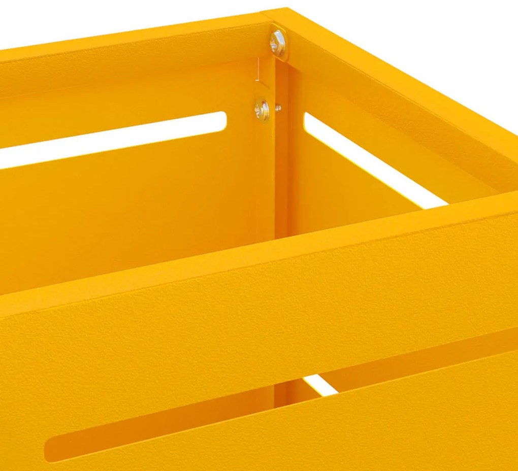 vidaXL Σχέδιο & βάση αποθήκευσης Μουσταρδί 15.5 x 15.5 x 49 εκ Ατσάλι