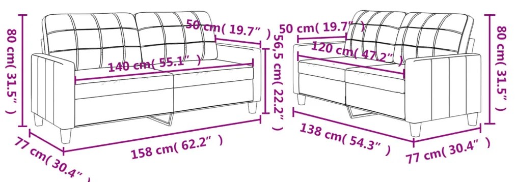 vidaXL Πολυθρόνες Σετ 2 Τεμαχίων Κρεμ Συνθετικό Δέρμα με Μαξιλάρια
