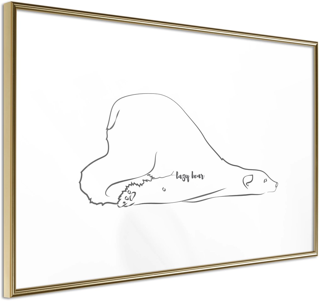 Αφίσα - Resting Polar Bear - 30x20 - Χρυσό - Χωρίς πασπαρτού