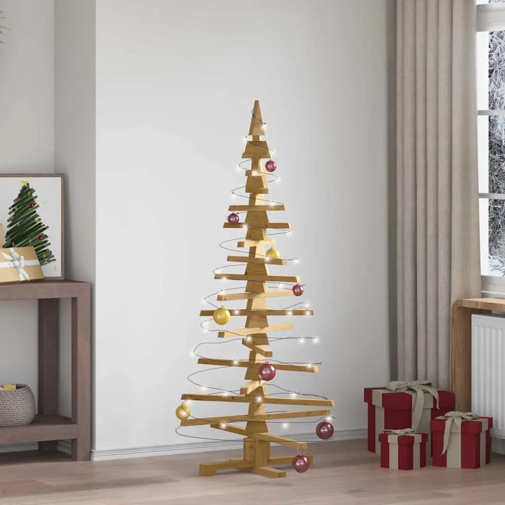 vidaXL Ξύλινο Χριστουγεννιάτικο Δέντρο Καφέ 150 cm Μασίφ ξύλο πεύκου