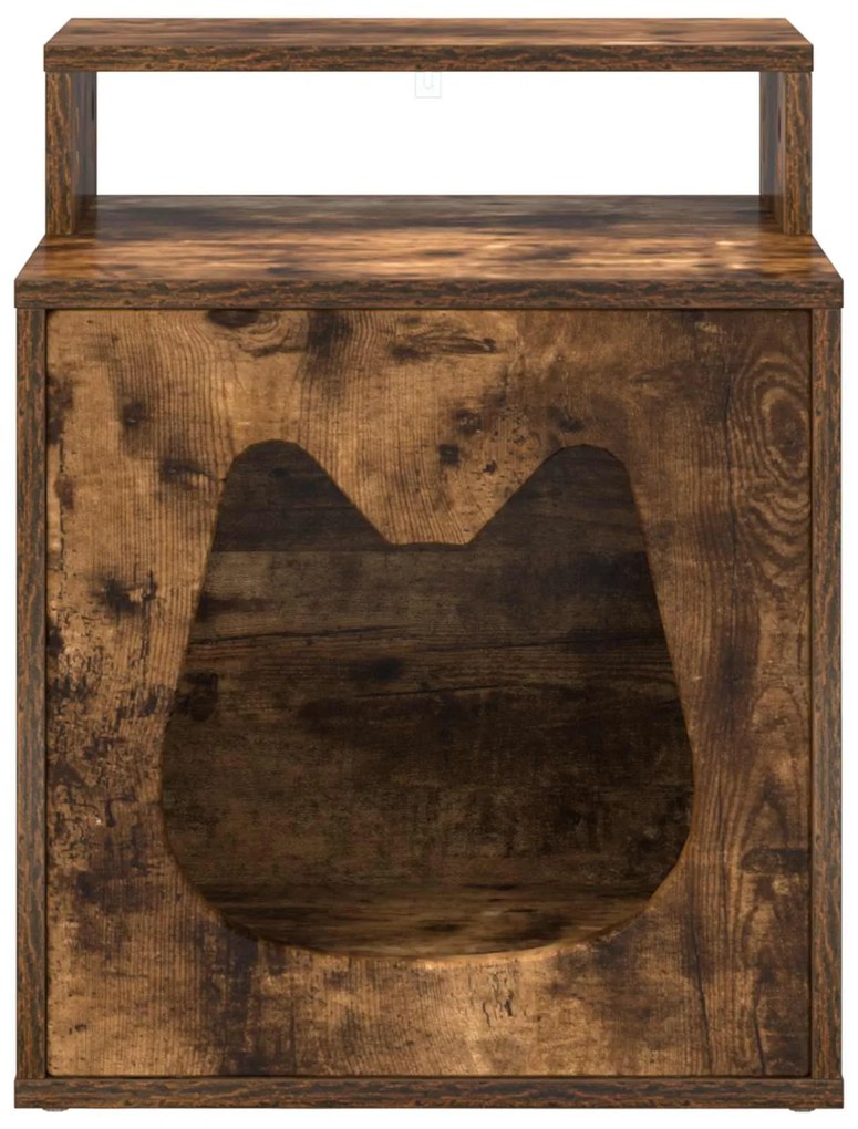 vidaXL Σπίτι Γάτας Καπνιστό Δρύς 42,5 x 40 x 53,5 εκ