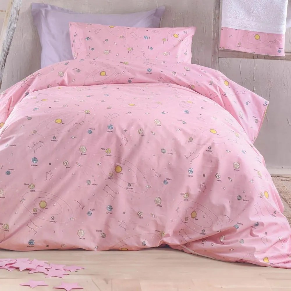 Κουβερλί Venus (Σετ 3τμχ) Pink Ρυθμός Υπέρδιπλο 220x240cm 100% Βαμβάκι