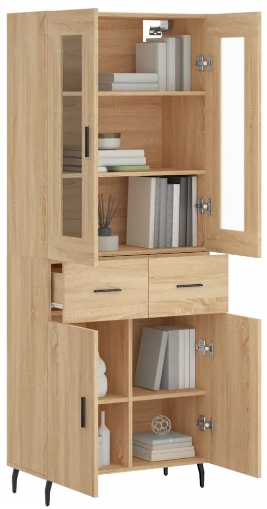 vidaXL Ντουλάπι Sonoma δρυς 69,5 x 34 x 180 εκ. από Επεξεργασμένο Ξύλο