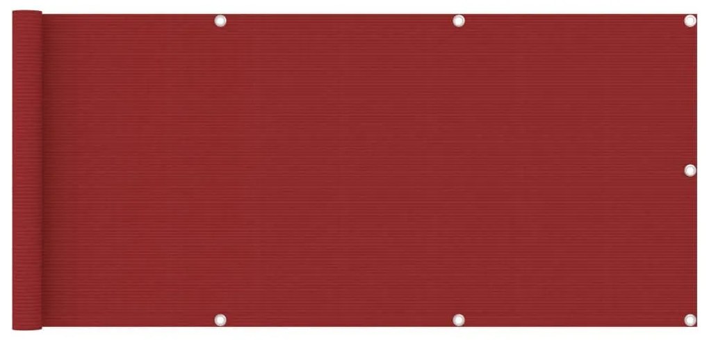 Διαχωριστικό Βεράντας Κόκκινο 75 x 400 εκ. από HDPE - Κόκκινο