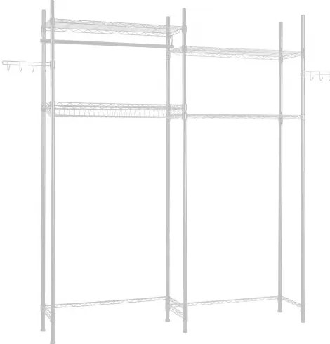 VEVOR Over Washer and Dryer Storage Shelf Two Row 4 Tiers Washer Rack White