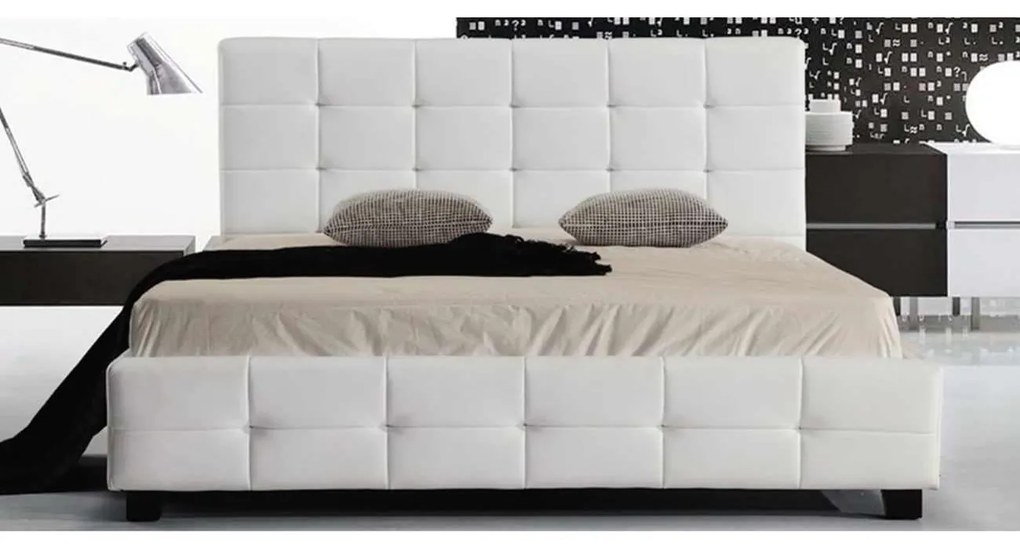 Κρεβάτι διπλό Fidel 160x200 PU Άσπρο