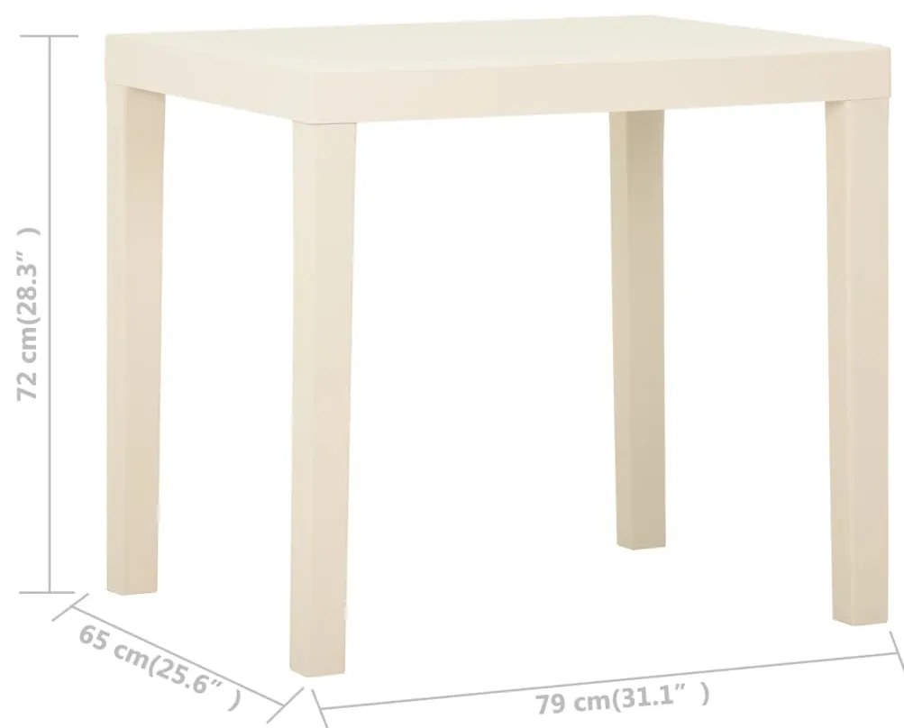 vidaXL Τραπέζι Κήπου Λευκό 79 x 65 x 72 εκ. Πλαστικό
