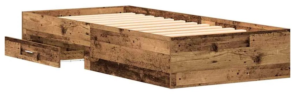 vidaXL Κρεβάτι με Συρτάρια Παλαιό ξύλο 90 x 190 cm Επεξεργασμένο ξύλο