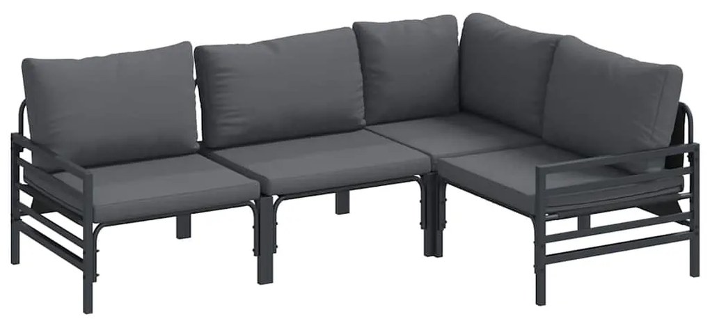 vidaXL Σετ Καναπέ Κήπου 4 pcs Ανθρακί Ατσάλι