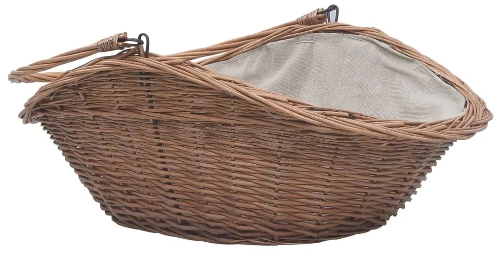 vidaXL 286988  Firewood Basket with Handle 60x44x55 cm Natural Willow