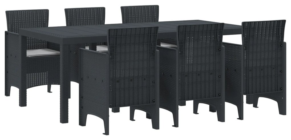 vidaXL Σετ Εξωτερικής Τραπεζαρίας 7 pcs Ανθρακί 200 x 100 x 73 εκ.