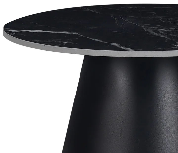 Βοηθητικά τραπέζια Fabrin Inart μαύρο μαρμάρου sintered stone-μαύρο μέταλλο - 029-000314