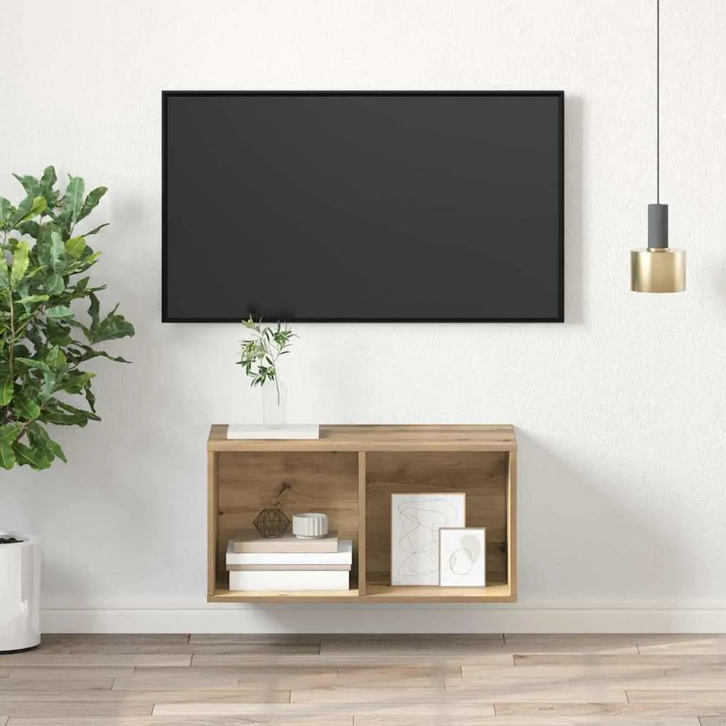 vidaXL Ντουλάπι Τηλεόρασης Επιτοίχιο artisan δρυς 37 x 37 x 72 εκ