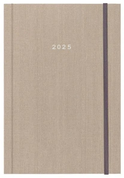 Next ημερολόγιο 2025 fabric ημερήσιο δετό μπεζ με λάστιχο 14x21εκ.  τμχ.