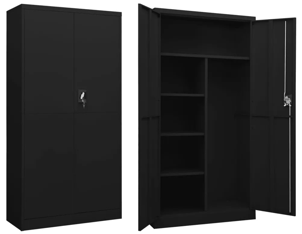 Φοριαμός Μαύρος 90 x 40 x 180 εκ. Ατσάλινος